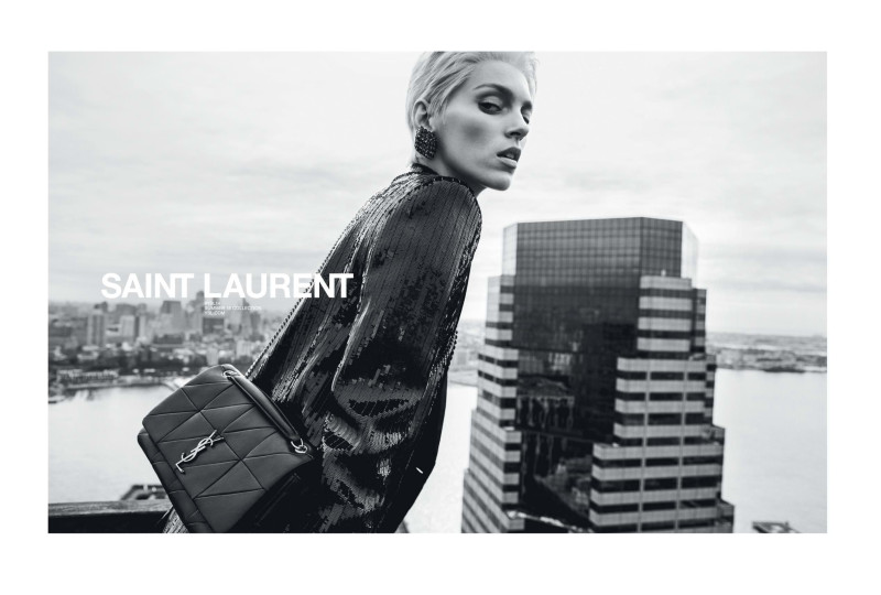 Anja Rubik featured in  the Saint Laurent advertisement for Spring/Summer 2018