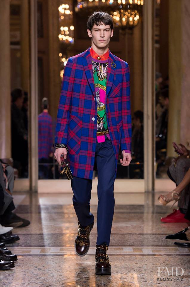 Justin Eric Martin featured in  the Versace fashion show for Autumn/Winter 2018