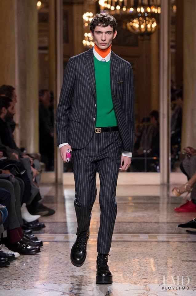 Piero Mendez featured in  the Versace fashion show for Autumn/Winter 2018