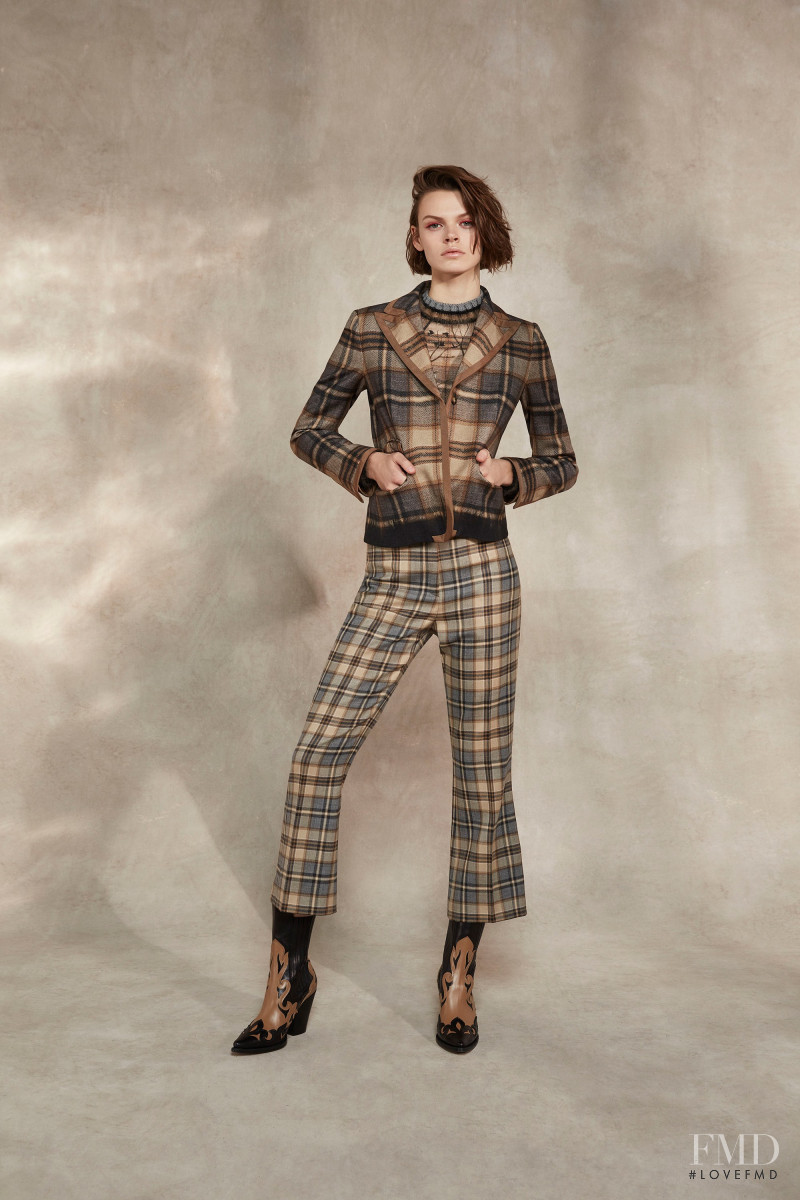 Cara Taylor featured in  the Alberta Ferretti lookbook for Resort 2018