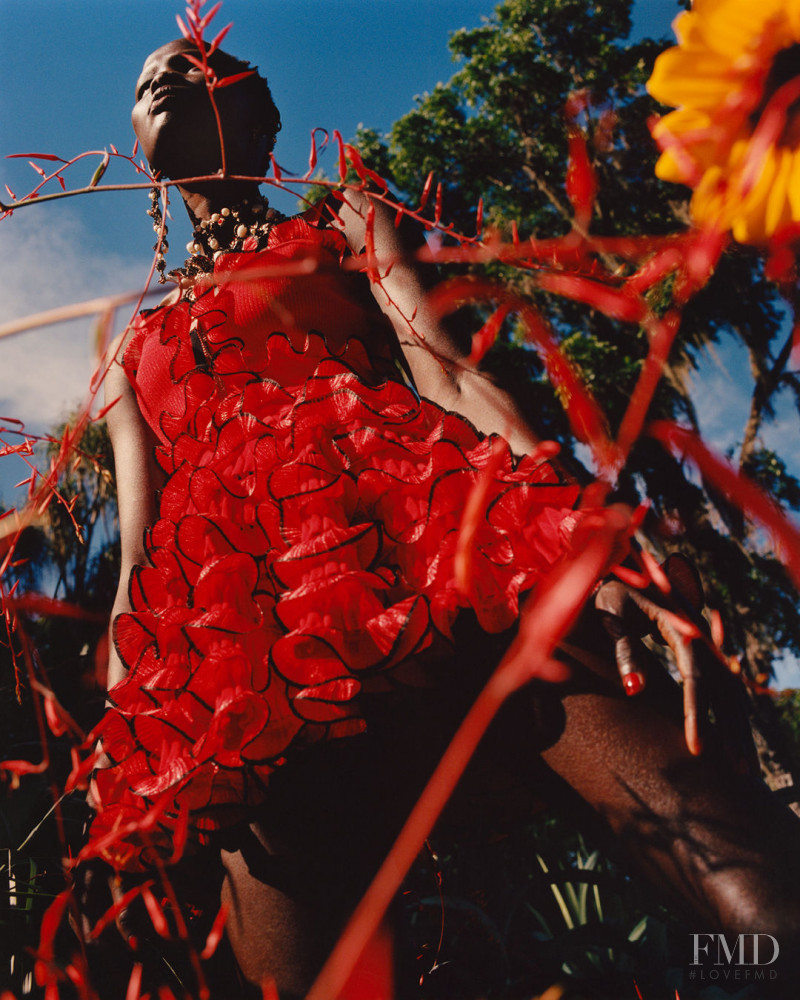 Shanelle Nyasiase featured in  the Alexander McQueen advertisement for Spring/Summer 2018