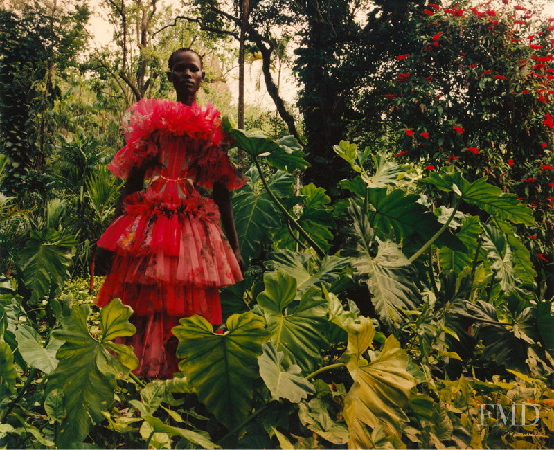 Shanelle Nyasiase featured in  the Alexander McQueen advertisement for Spring/Summer 2018