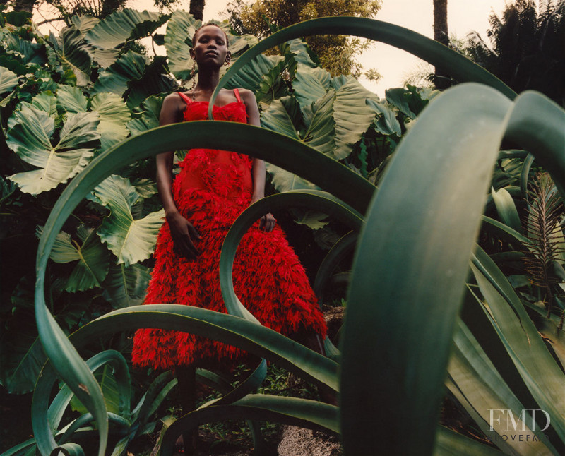 Shanelle Nyasiase featured in  the Alexander McQueen advertisement for Spring/Summer 2018