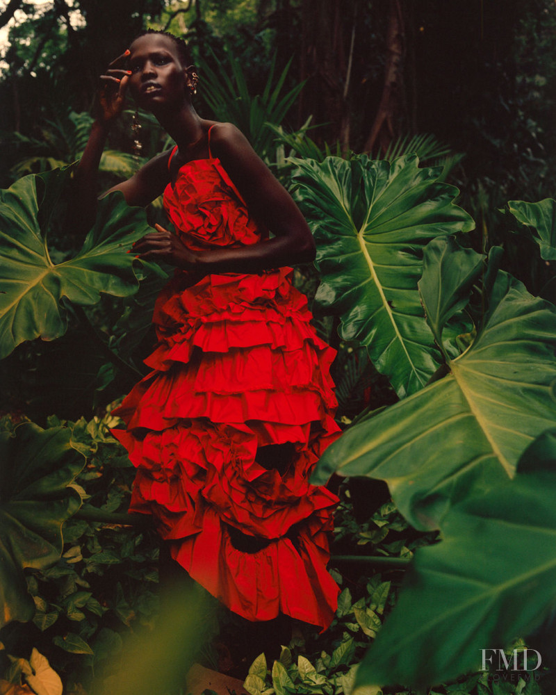 Shanelle Nyasiase featured in  the Alexander McQueen advertisement for Spring/Summer 2018