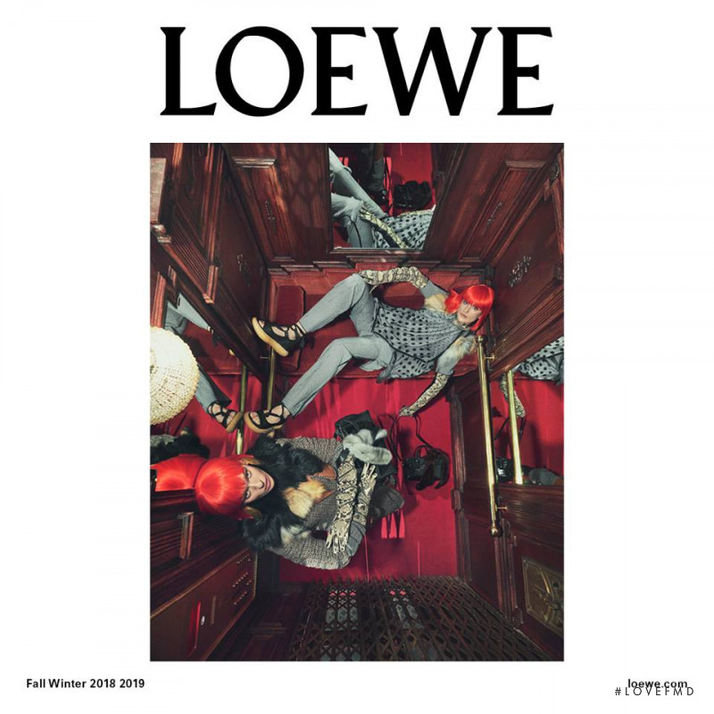 Elise Crombez featured in  the Loewe advertisement for Autumn/Winter 2018