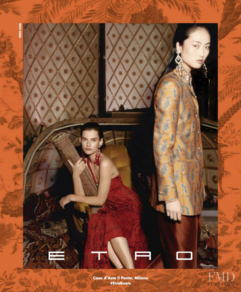 Jing Wen featured in  the Etro advertisement for Spring/Summer 2018