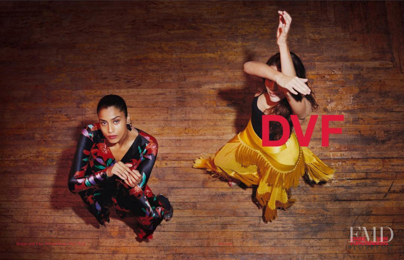 Imaan Hammam featured in  the Diane Von Furstenberg advertisement for Spring/Summer 2018