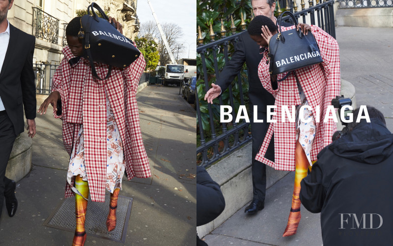 Alek Wek featured in  the Balenciaga advertisement for Spring/Summer 2018