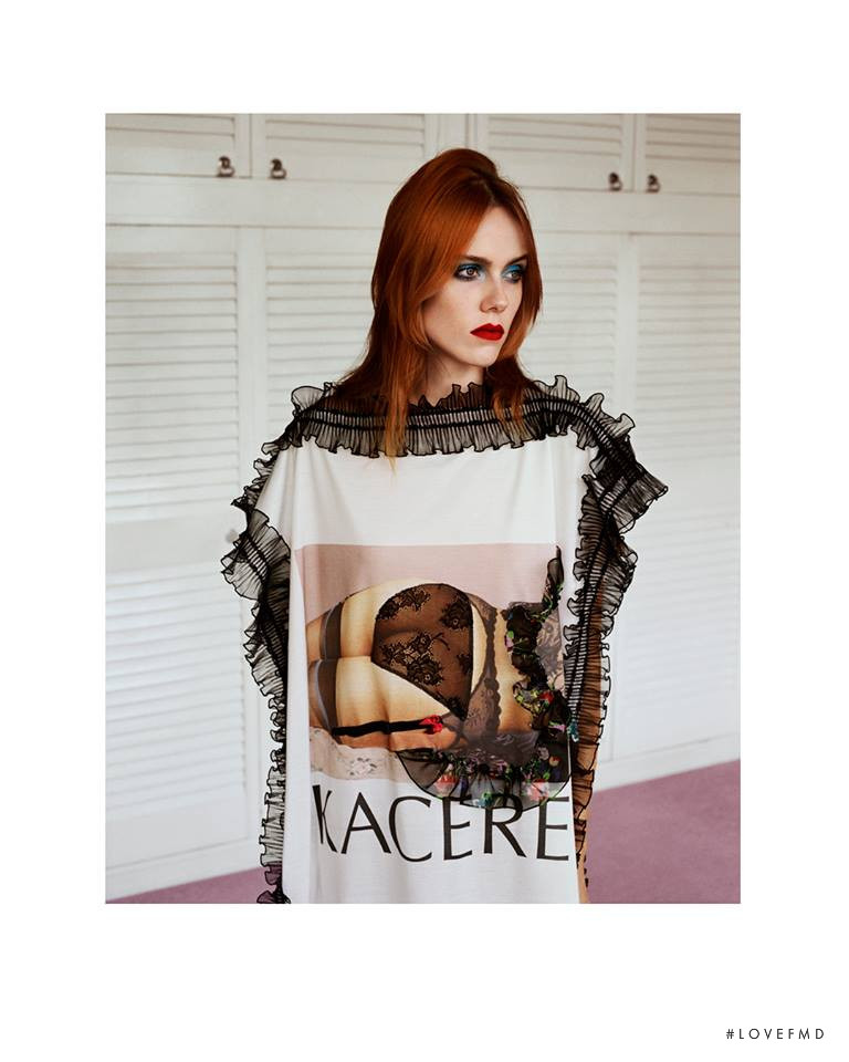 Kiki Willems featured in  the Christopher Kane advertisement for Spring/Summer 2018