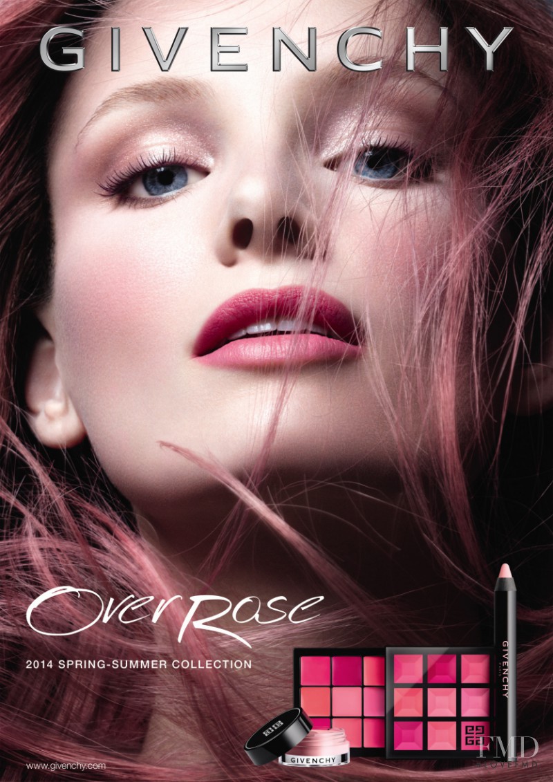 Ava Smith featured in  the Givenchy Beauty Over Rose Collection advertisement for Spring/Summer 2014