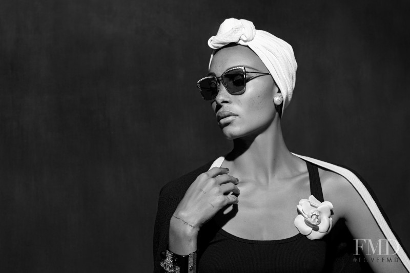 Adwoa Aboah featured in  the Chanel Eyewear advertisement for Spring/Summer 2018