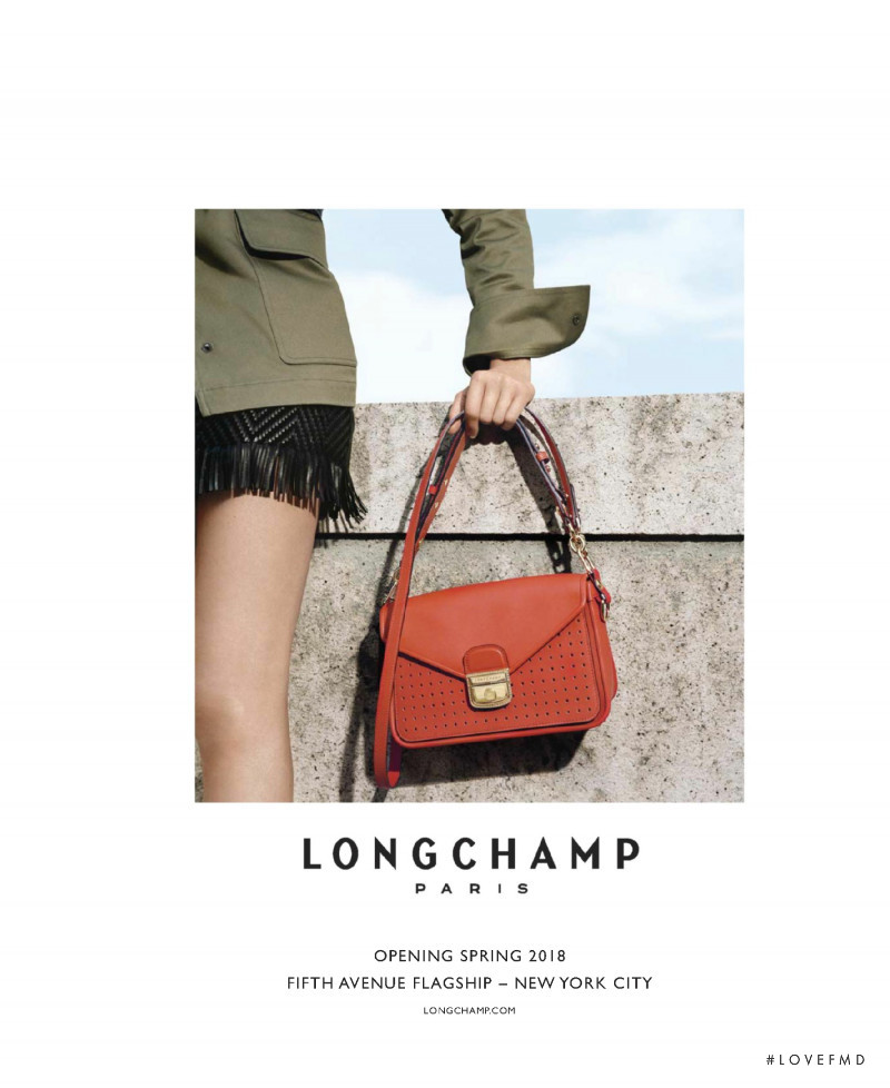 Freja Beha Erichsen featured in  the Longchamp advertisement for Spring/Summer 2018