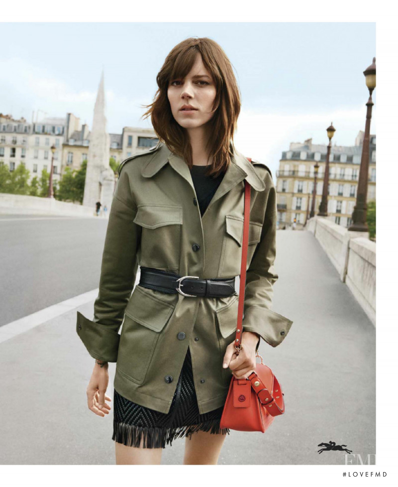 Freja Beha Erichsen featured in  the Longchamp advertisement for Spring/Summer 2018