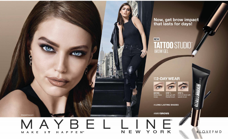 Emily DiDonato featured in  the Maybelline advertisement for Spring/Summer 2018