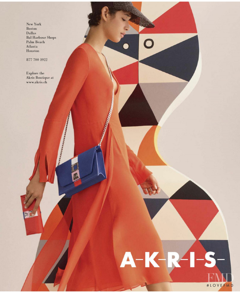 Lineisy Montero featured in  the Akris advertisement for Spring/Summer 2018