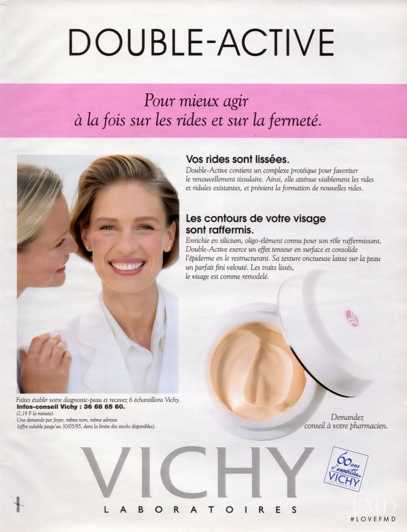 Estelle Hallyday (Lefebure) featured in  the Vichy advertisement for Spring/Summer 1995