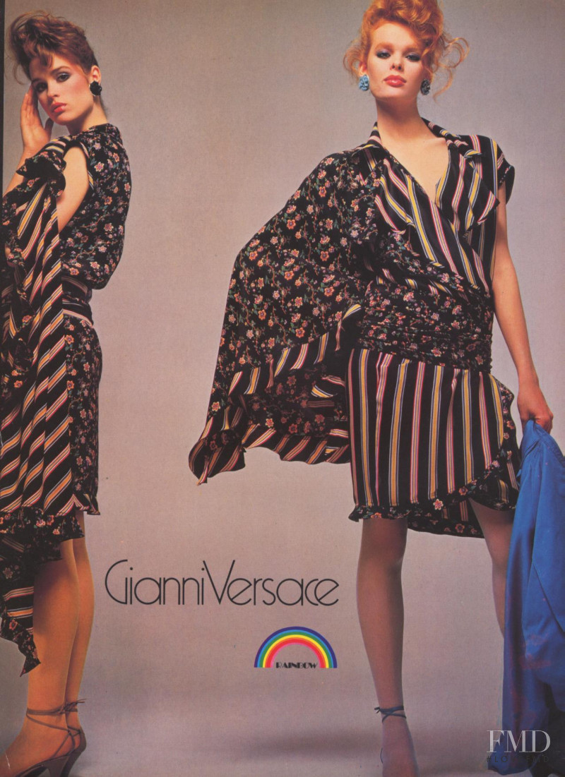 Jacki Adams featured in  the Gianni Versace Couture advertisement for Spring/Summer 1981