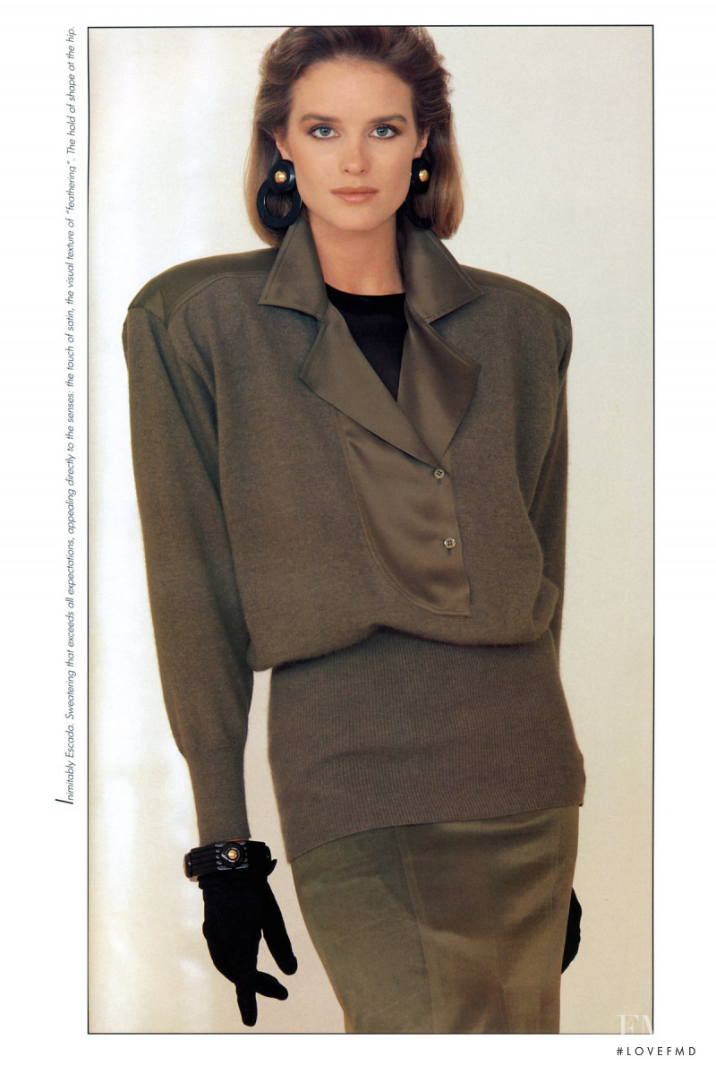 Jacki Adams featured in  the Escada catalogue for Autumn/Winter 1987