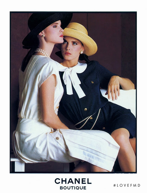 Jacki Adams featured in  the Chanel advertisement for Spring/Summer 1983