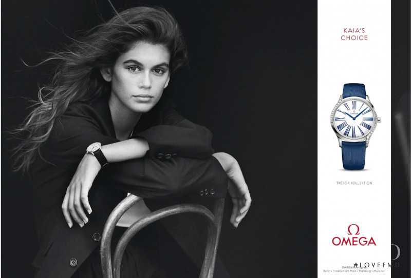 Kaia Gerber featured in  the Omega advertisement for Spring/Summer 2018