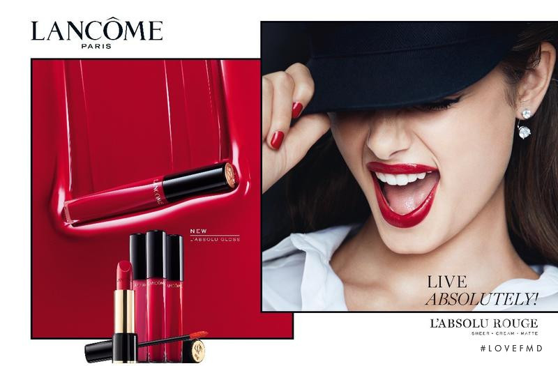 Taylor Hill featured in  the Lancome advertisement for Spring/Summer 2018