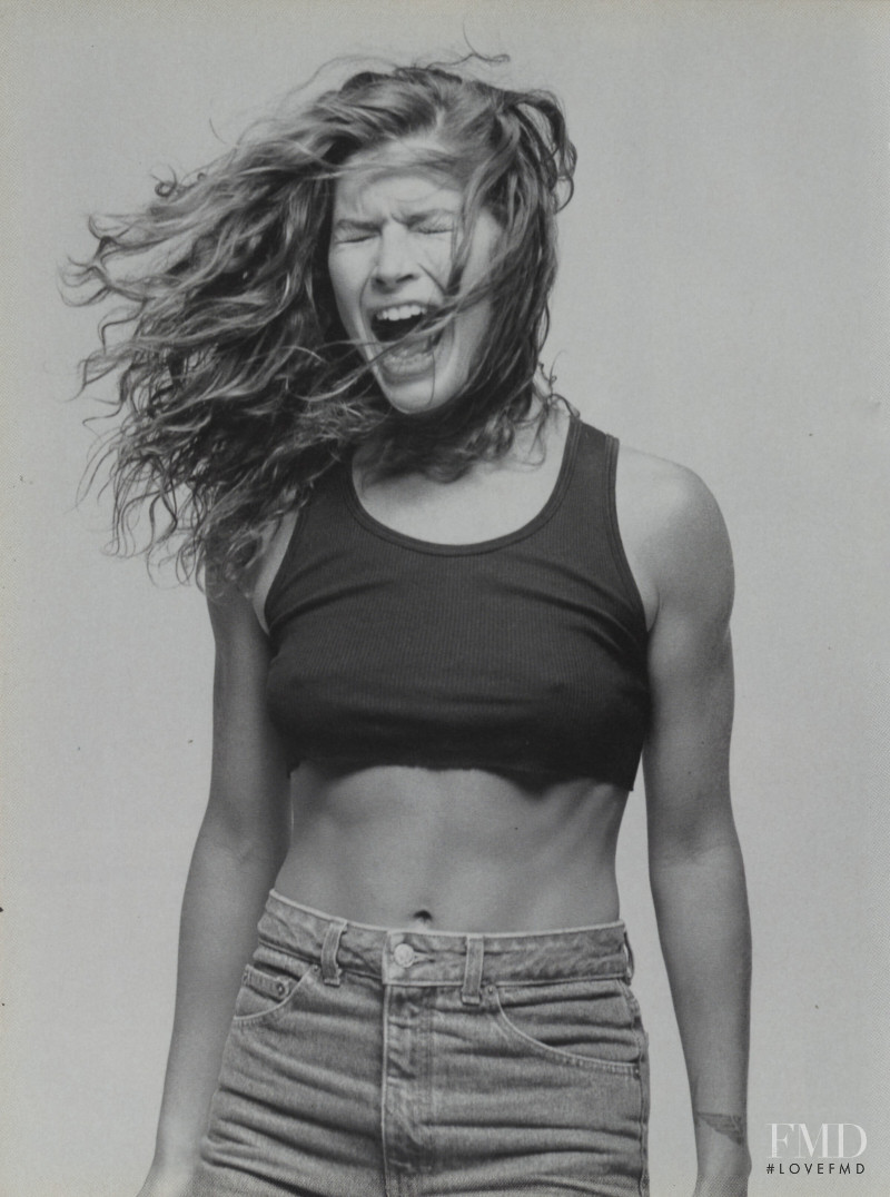 Carre Otis featured in  the Calvin Klein Jeans advertisement for Spring/Summer 1991