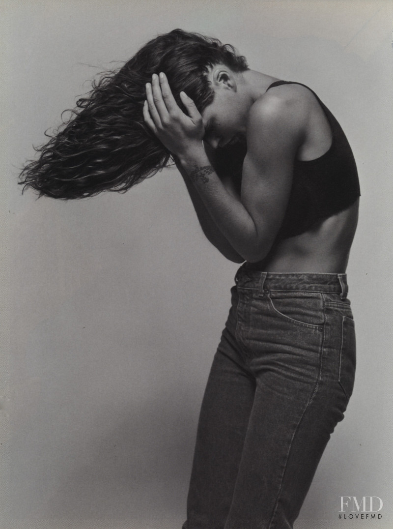 Carre Otis featured in  the Calvin Klein Jeans advertisement for Spring/Summer 1991