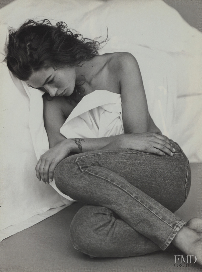 Carre Otis featured in  the Calvin Klein Jeans advertisement for Spring/Summer 1991