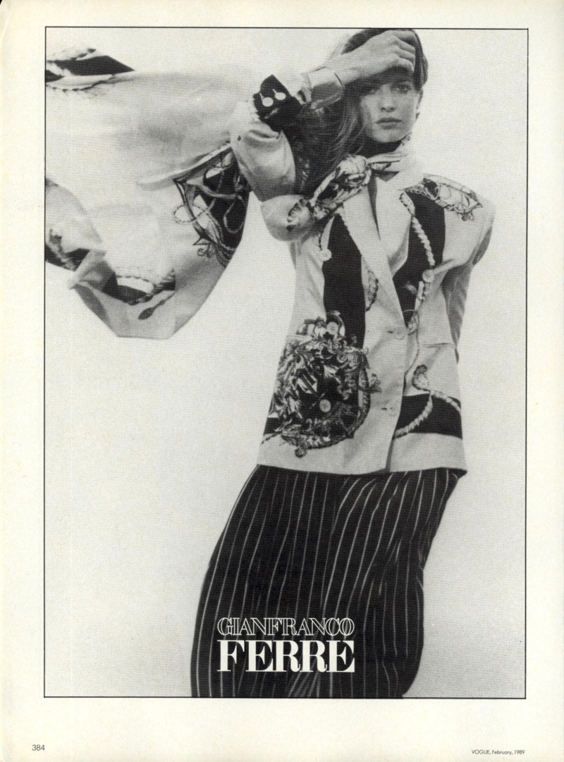 Carre Otis featured in  the Gianfranco Ferré advertisement for Spring/Summer 1989