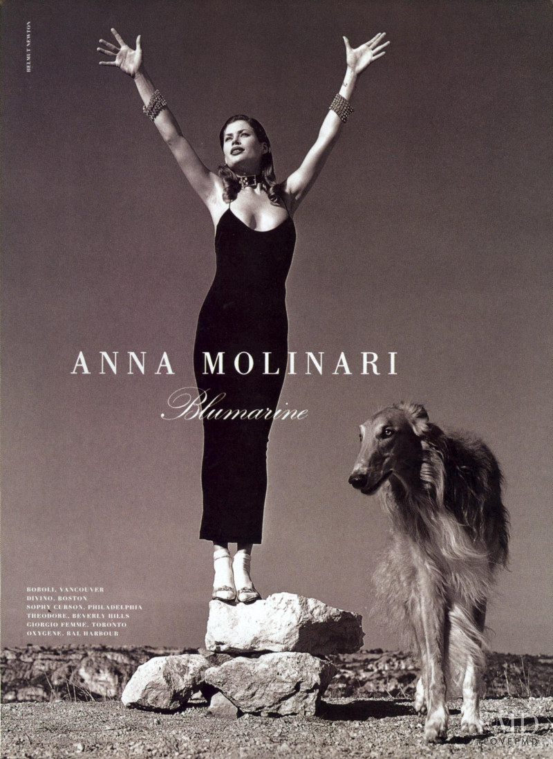 Carre Otis featured in  the Anna Molinari advertisement for Spring/Summer 1995