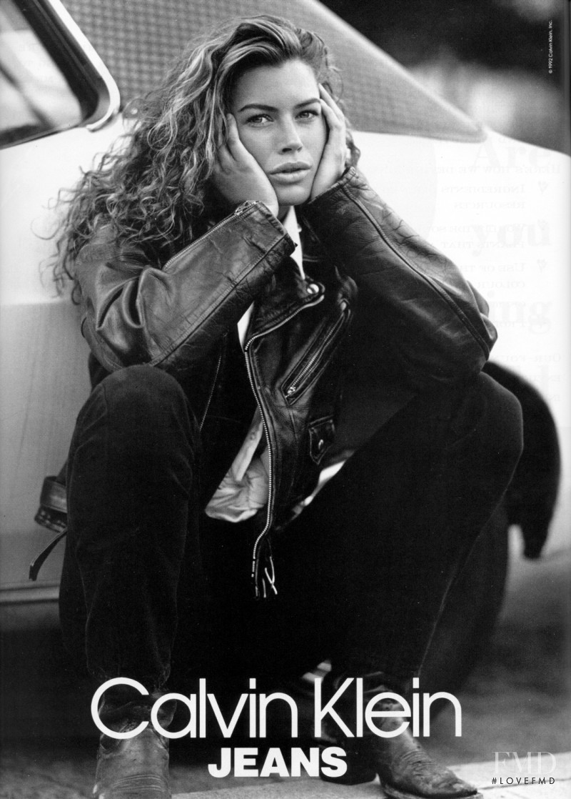 Carre Otis featured in  the Calvin Klein Jeans advertisement for Autumn/Winter 1992