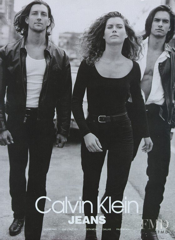 Carre Otis featured in  the Calvin Klein Jeans advertisement for Autumn/Winter 1992