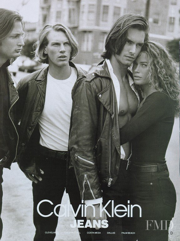 Carre Otis featured in  the Calvin Klein Jeans advertisement for Autumn/Winter 1992