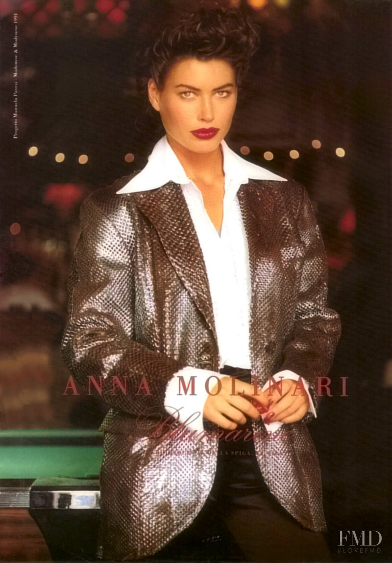 Carre Otis featured in  the Anna Molinari advertisement for Autumn/Winter 1991