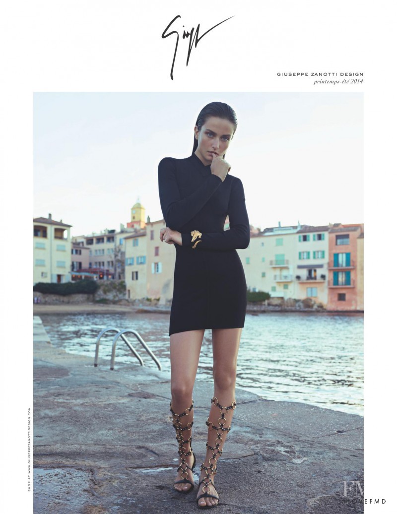 Andreea Diaconu featured in  the Giuseppe Zanotti advertisement for Spring/Summer 2014