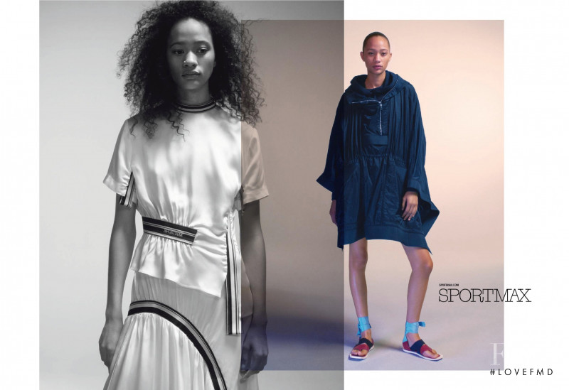 Selena Forrest featured in  the Sportmax advertisement for Spring/Summer 2018