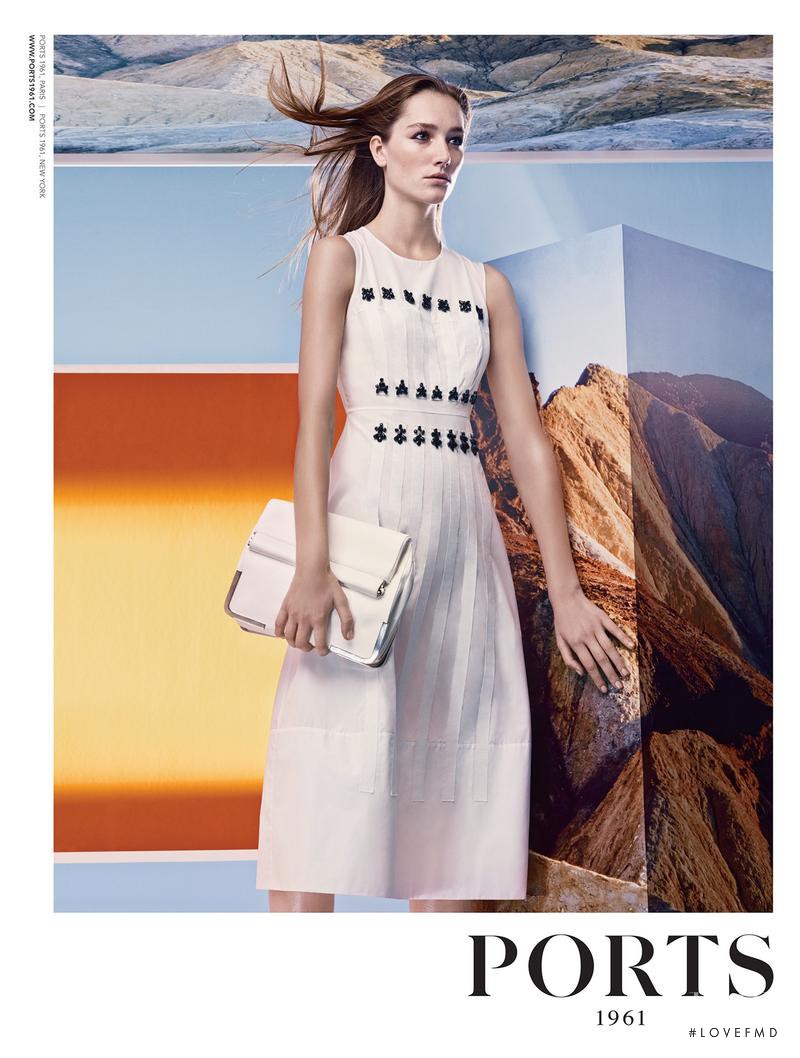 Joséphine Le Tutour featured in  the Ports 1961 advertisement for Spring/Summer 2014