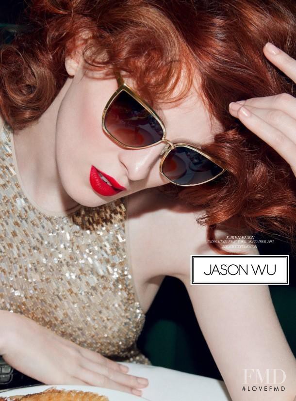 Karen Elson featured in  the Jason Wu advertisement for Spring/Summer 2014
