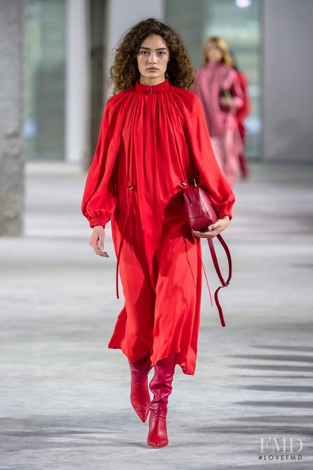 Sasha Kichigina featured in  the Tibi fashion show for Autumn/Winter 2018