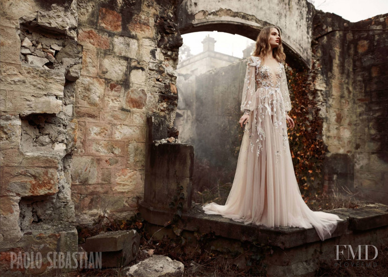 Anna Mila Guyenz featured in  the Paolo Sebastian advertisement for Spring/Summer 2016