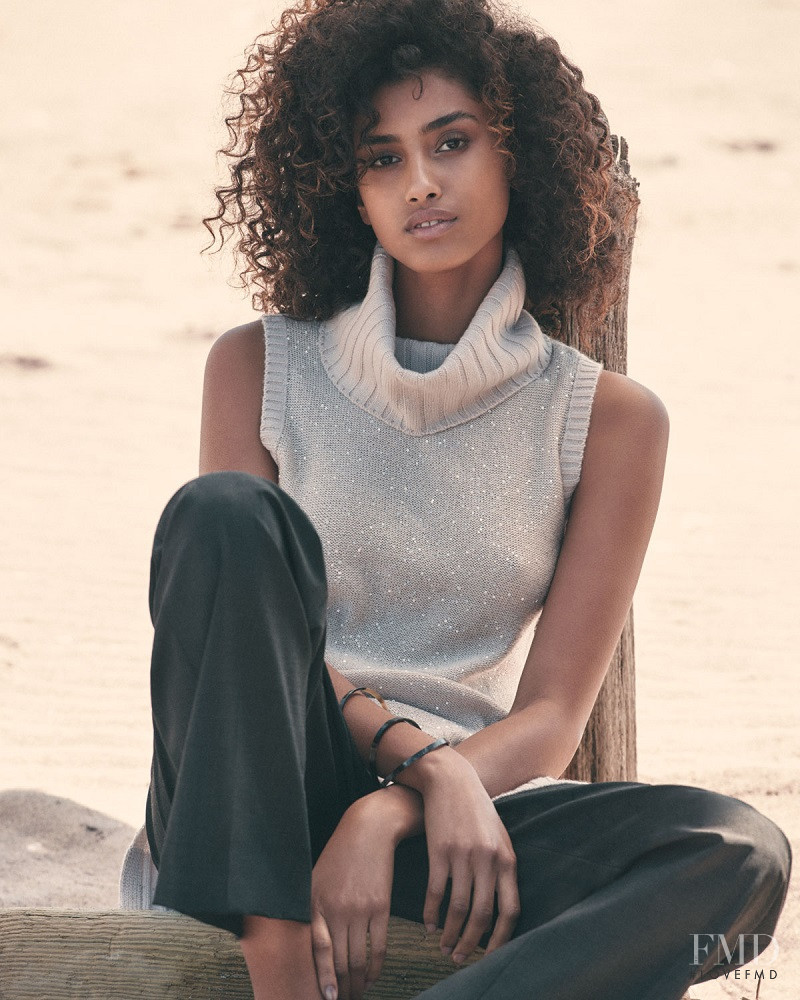 Imaan Hammam featured in  the Neiman Marcus Cashmere Collection  advertisement for Autumn/Winter 2016