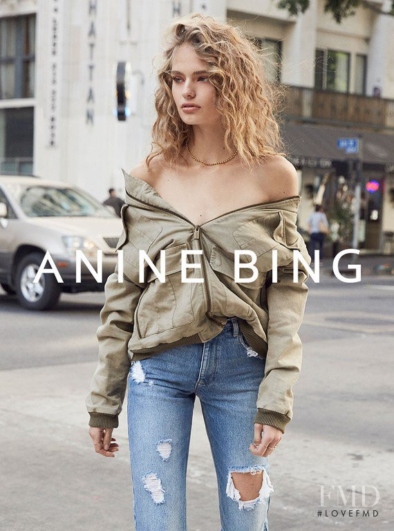 Anna Mila Guyenz featured in  the Anine Bing advertisement for Spring/Summer 2017