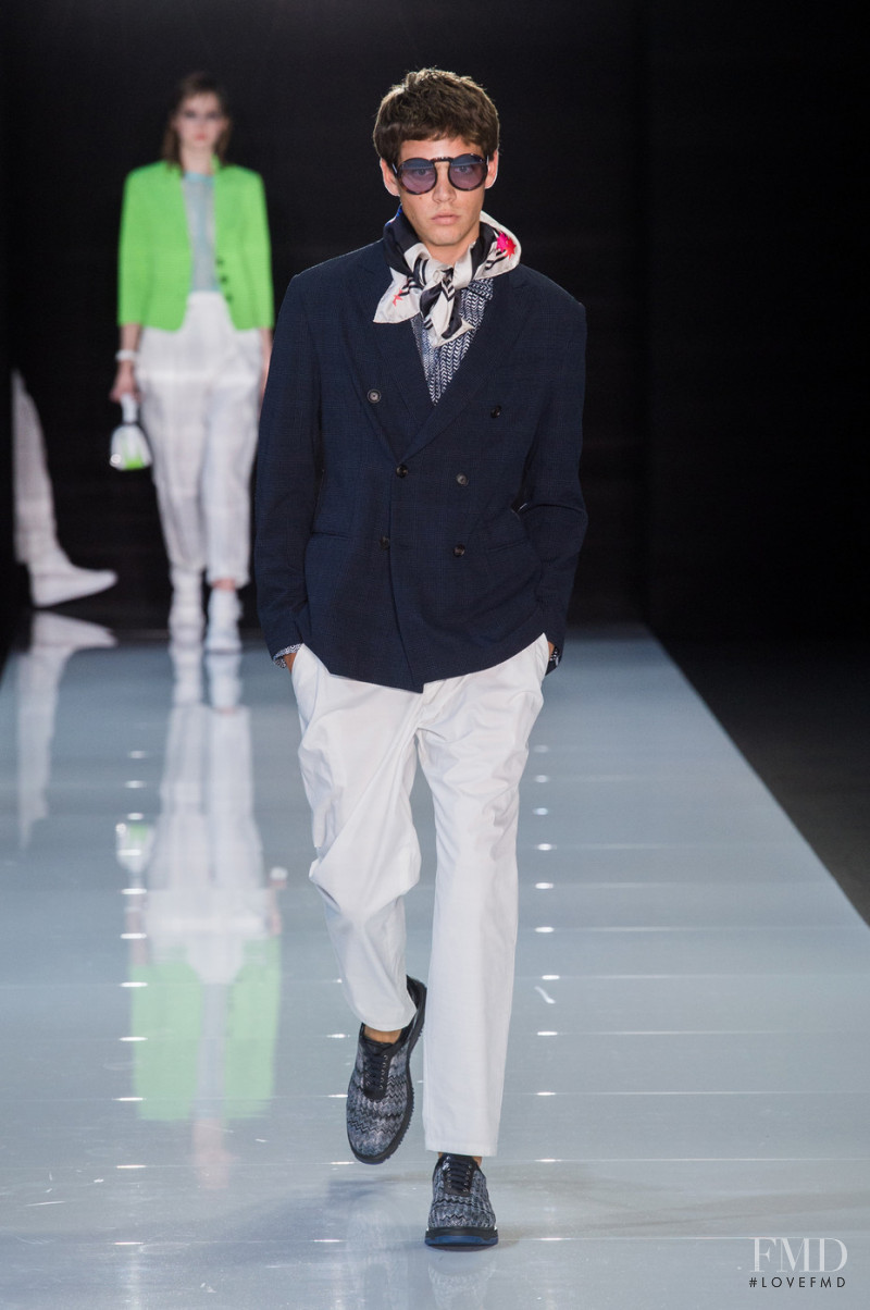 Federico Spinas featured in  the Emporio Armani fashion show for Spring/Summer 2018