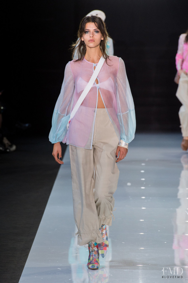 Georgia Fowler featured in  the Emporio Armani fashion show for Spring/Summer 2018