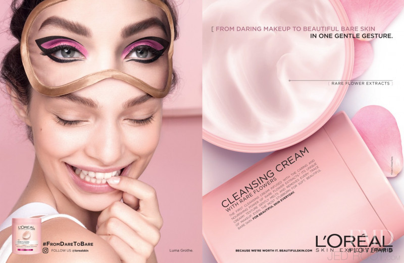 Luma Grothe featured in  the L\'Oreal Paris Cleansing Cream & Hydra Genius  advertisement for Spring/Summer 2017
