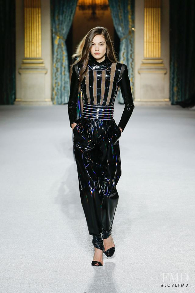 Camille Hurel featured in  the Balmain fashion show for Autumn/Winter 2018