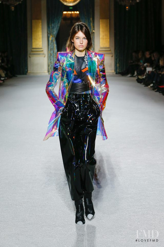 Celine Bethmann featured in  the Balmain fashion show for Autumn/Winter 2018