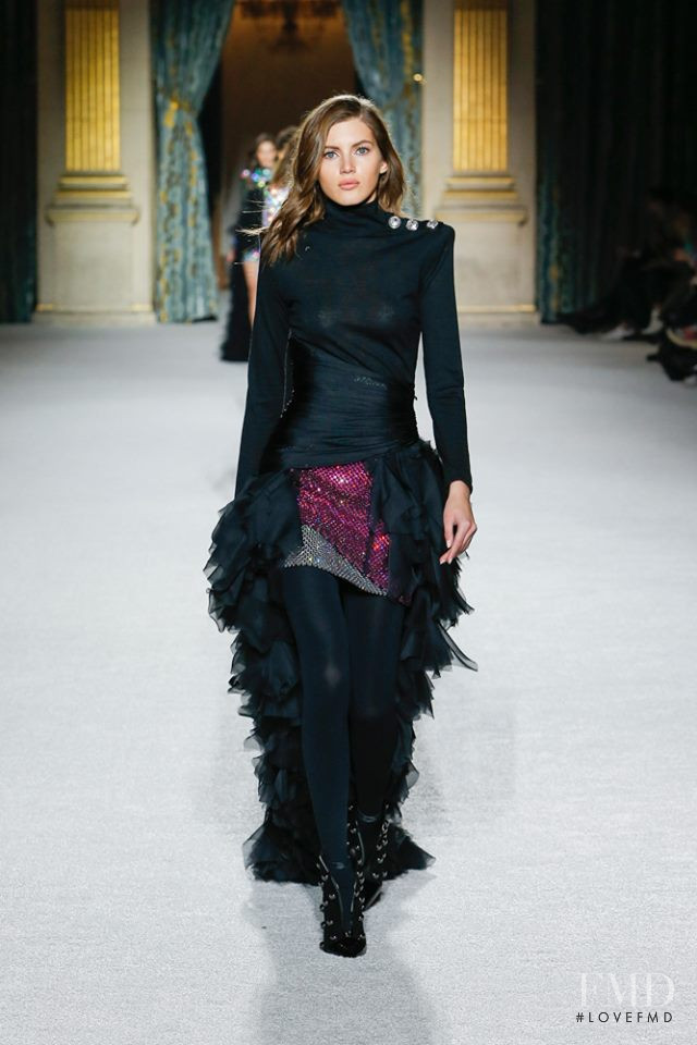 Valery Kaufman featured in  the Balmain fashion show for Autumn/Winter 2018