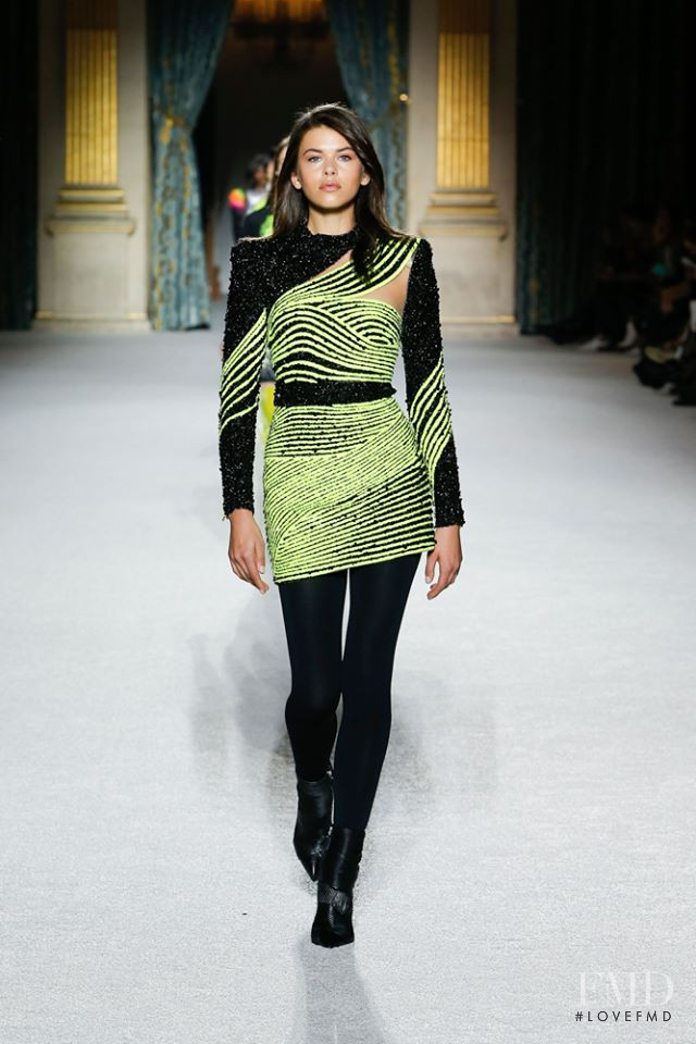 Georgia Fowler featured in  the Balmain fashion show for Autumn/Winter 2018