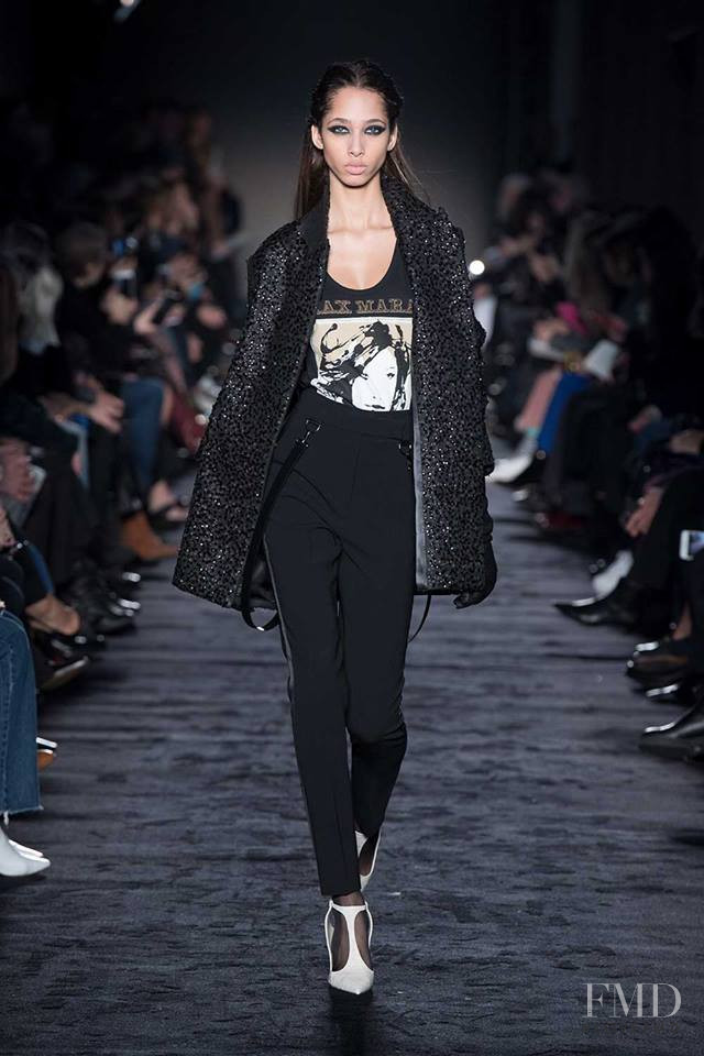 Yasmin Wijnaldum featured in  the Max Mara fashion show for Autumn/Winter 2018